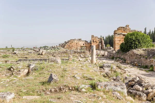 Turkey, Hierapolis . View of Frontinus street (I century AD) and the ruins of the Byzantine Northern Gate (IV century AD)