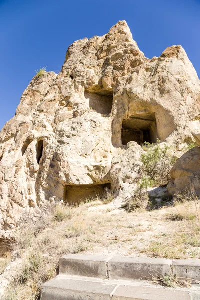 Cappadocia, Turkey. The monastery complex at the Open Air Museum of Goreme. Ruins Cave nunnery, XI century