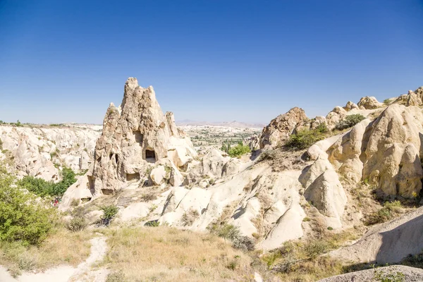 Cappadocia, Turkey. Cave monastery complex at the Open Air Museum of Goreme. Rock with caves - Nunnery, XI century.