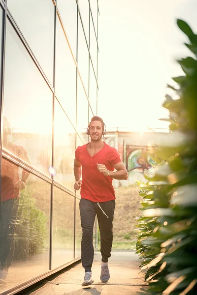 Young male jogging