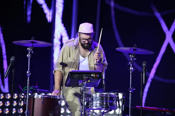 Swiss band Kadebostany perform during the 25th Slavyansky Bazar Festival in Vitebsk