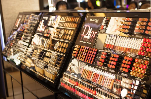 LONDON, UK - AUGUST 16, 2014: Harrods interiors with cosmetic products display
