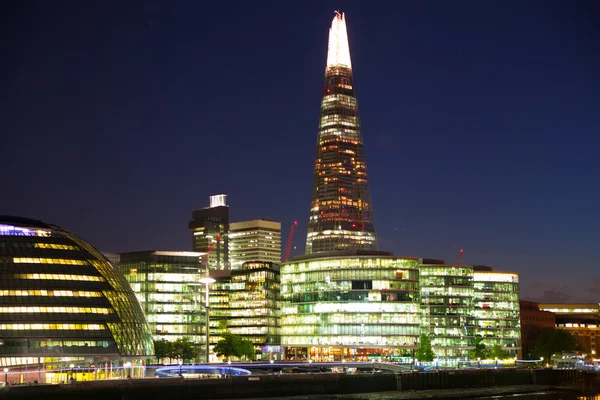 City of London night panoramic view from the Tower bridge