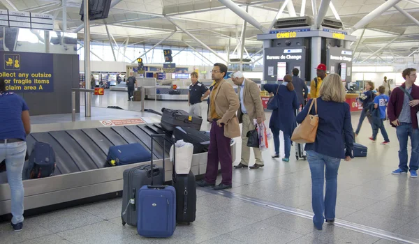 Stansted airport,  luggage waiting aria