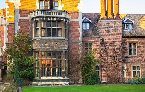 CAMBRIDGE, UK - JANUARY 18, 2015: Pembroke college, university of Cambridge. The inner courtyard with church