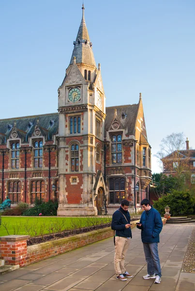 CAMBRIDGE, UK - JANUARY 18, 2015: Pembroke college, university of Cambridge. The inner courtyard with church