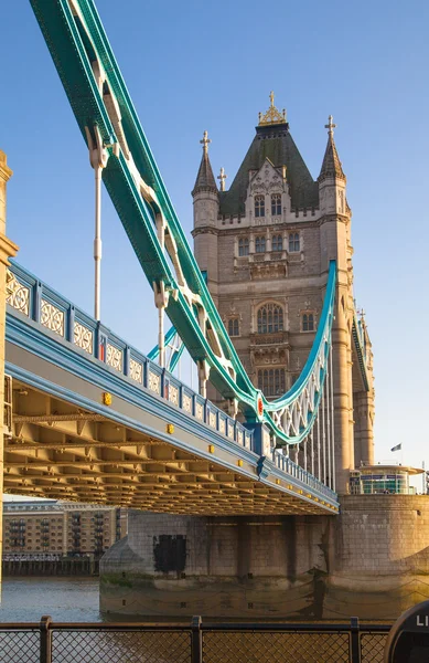 LONDON, UK - APRIL15, 2015: Tower bridge in sunset. City of London, south bank of river Thames walk.