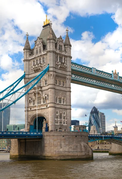 LONDON, UK - APRIL 30, 2015: Tower bridge and city of London view from the River Thames