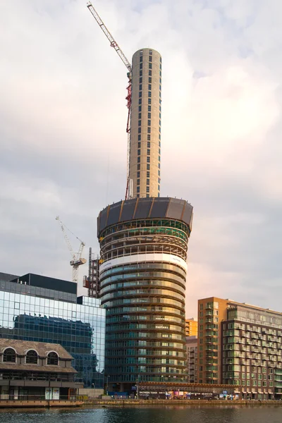 LONDON, UK - May 21, 2015: One of the tallest apartment buildings in London in construction progress