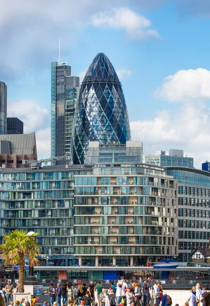 LONDON UK - SEPTEMBER 19, 2015 - City of London view, modern buildings of offices, banks and corporative companies