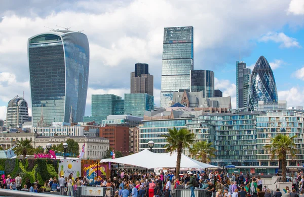 LONDON UK - SEPTEMBER 19, 2015 - City of London view, modern buildings of offices, banks and corporative companies