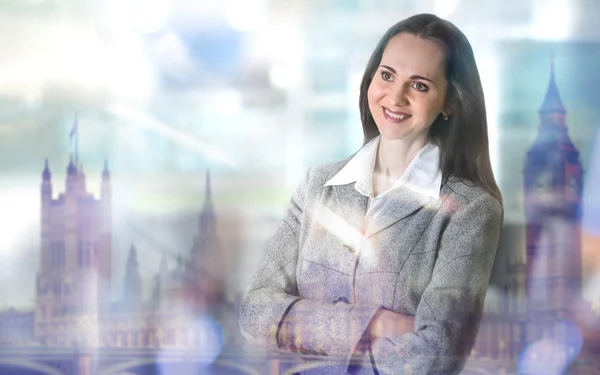 Successful business woman smiling. Portrait in office