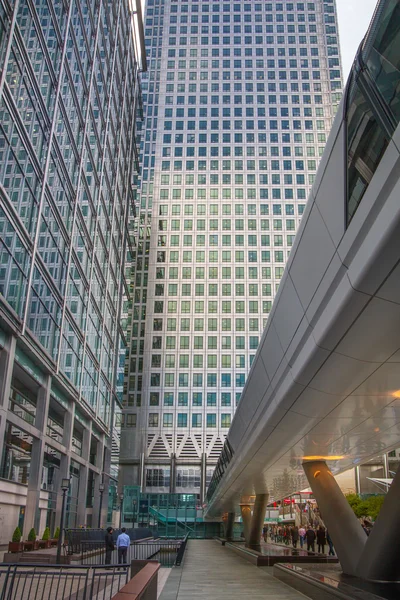 LONDON, UK - 7 SEPTEMBER, 2015: Canary Wharf office's windows lit up in the night.