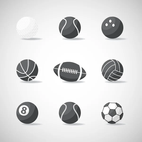 Vector black and white sports balls