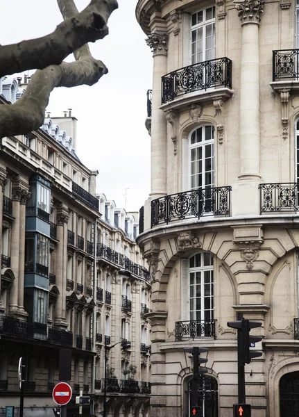 Houses on french streets of Paris