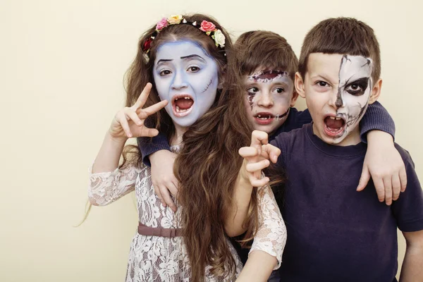 Zombie apocalypse kids concept.