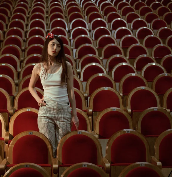 Girl in movie theater