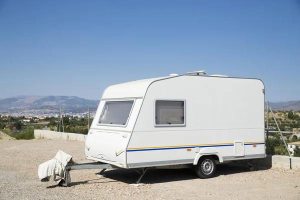 Vintage caravan on parking