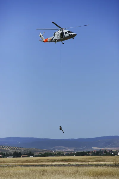 2011 in Granada, GRANADA, spain, SPAIN - JUNE 19: Aerobatic Spanish patrol (Eagle Patrol) perform at an airshow (Open day of the airbase Armilla) on June 19