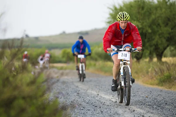 GRANADA, SPAIN - JUNE 1: Unknown racer on the competition of the mountain bike \