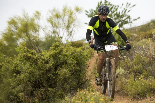 GRANADA, SPAIN - JUNE 1: Unknown racer on the competition of the mountain bike \