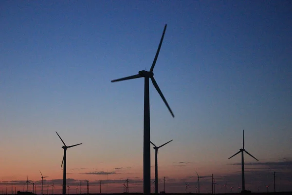 Wind turbines at sunset, Black Sea, Bulgaria