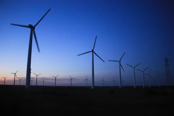 Wind turbines at sunset, Black Sea, Bulgaria