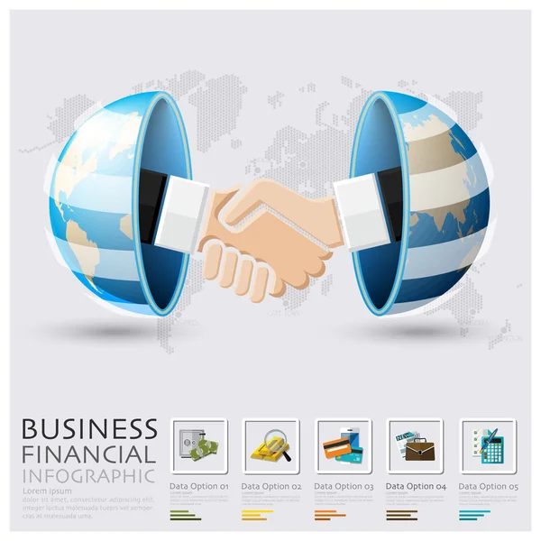 Global Business And Financial Handshake Infographic
