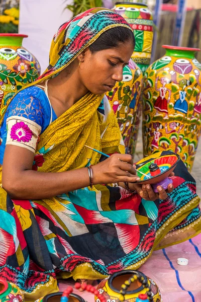 Handicraft work by Indian woman