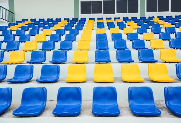 Rows of chairs in a stadium