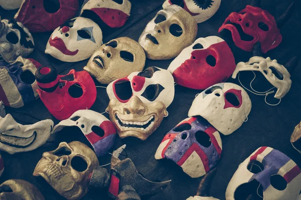 Masks laid down on the floor