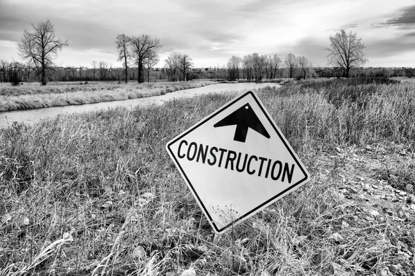 Construction Sign by River