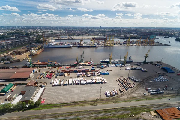 The big port St.-Petersburg, aerial view