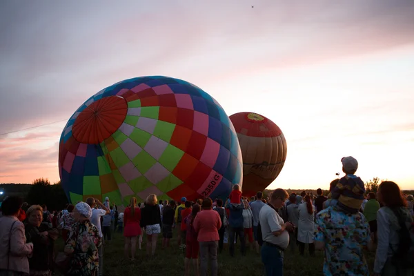 Hot air balloons festival in Pereslavl-Zalessky, Yaroslavl Oblast. Night flying in 16 july 2016.