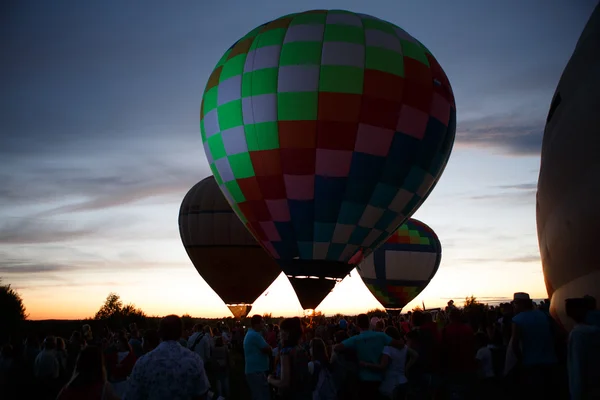 Hot air balloons festival in Pereslavl-Zalessky, Yaroslavl Oblast. Night flying in 16 july 2016.