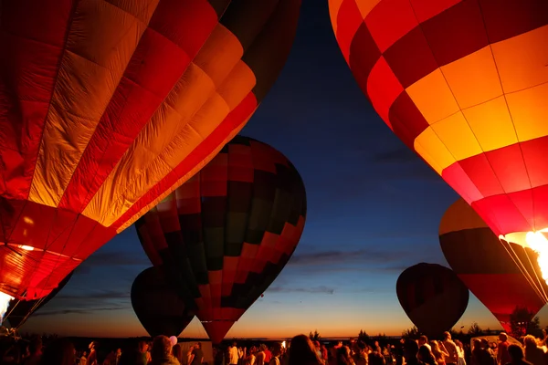 Hot air balloons festival in Pereslavl-Zalessky, Yaroslavl Oblast. Night flying in 16 july 2016.