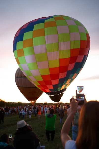 Hot air balloons festival in Pereslavl-Zalessky, Yaroslavl Oblast. Night flying in 16 july 2016.