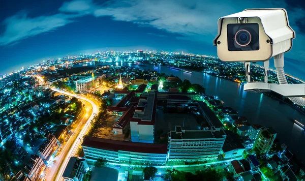 CCTV camera or surveillance with fish eye perspective