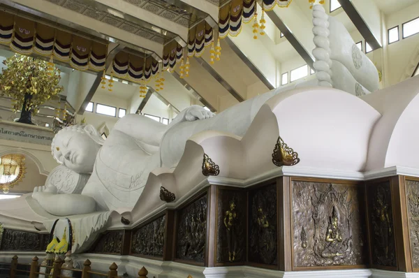 The biggest white marble nirvana buddha sleep at Wat Pa Phu Kon,