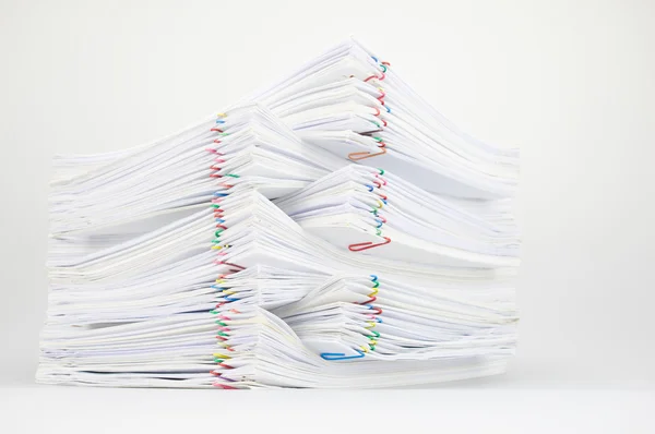 Pile of document with colorful paper clip