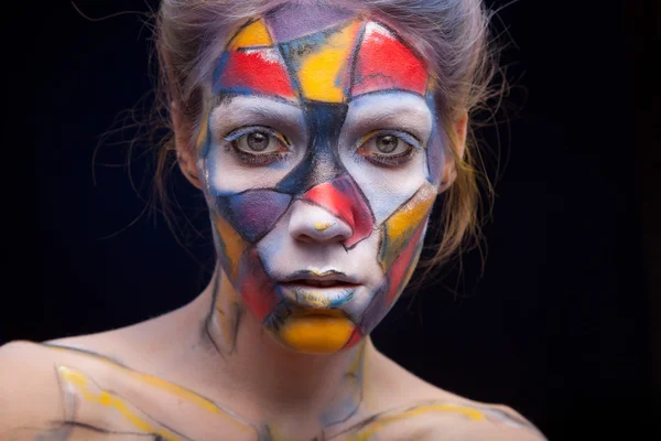 Woman with face art