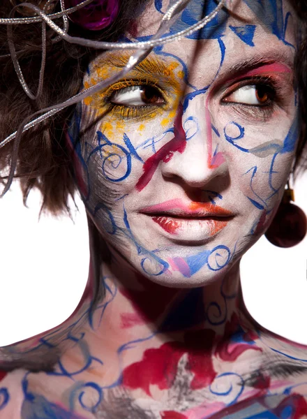 Fashion woman color face art