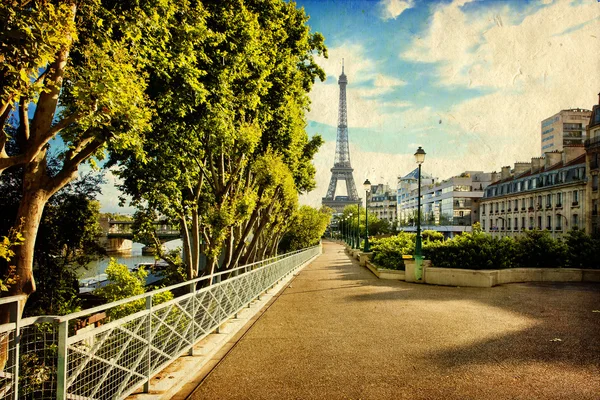 The Eiffel Tower in Paris in vintage style