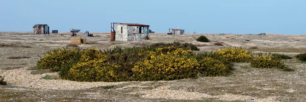 Old shacks and boats on Dungeness beach