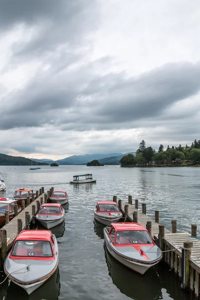 Boats Moored at Bowness on Windermere Lake District on August 20