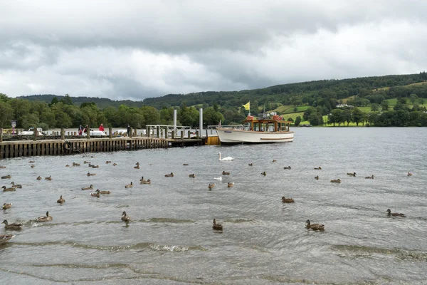 Motor Launch on Coniston Water Lake District on August 21, 2015