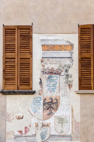 ARONA, ITALY/ EUROPE - SEPTEMBER 17: Old mural on a wall in Aron
