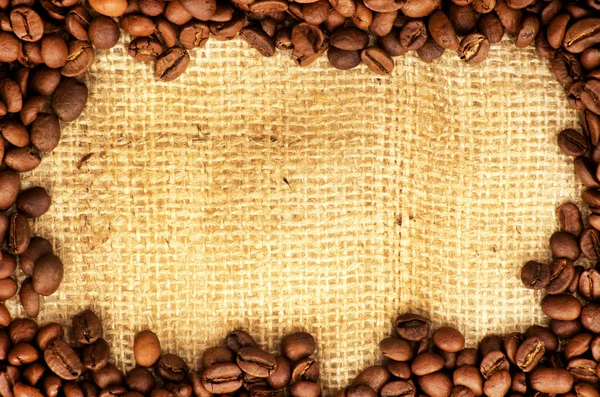Coffee Border on sackcloth