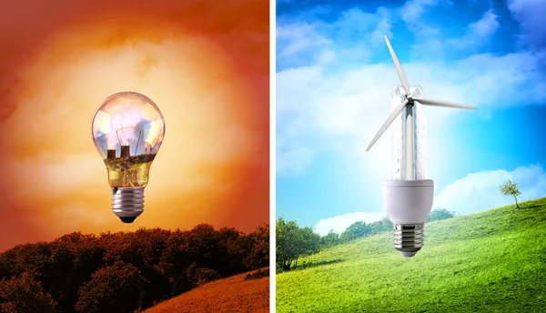 Comparison between various types of light bulb environmental con