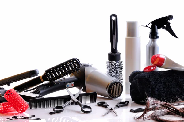 Composition hairdressing tools isolated